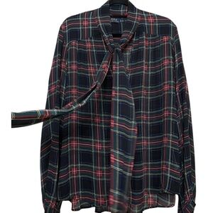 Ralph Lauren Plaid Blouse - Red, Blue, and Green